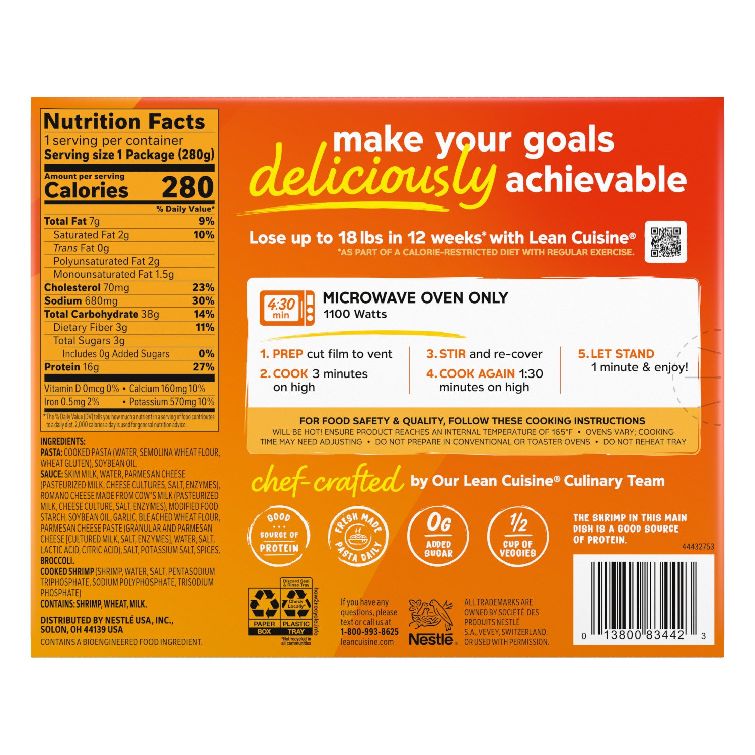 Lean Cuisine 16g Protein Shrimp Alfredo Frozen Meal - Shop Entrees