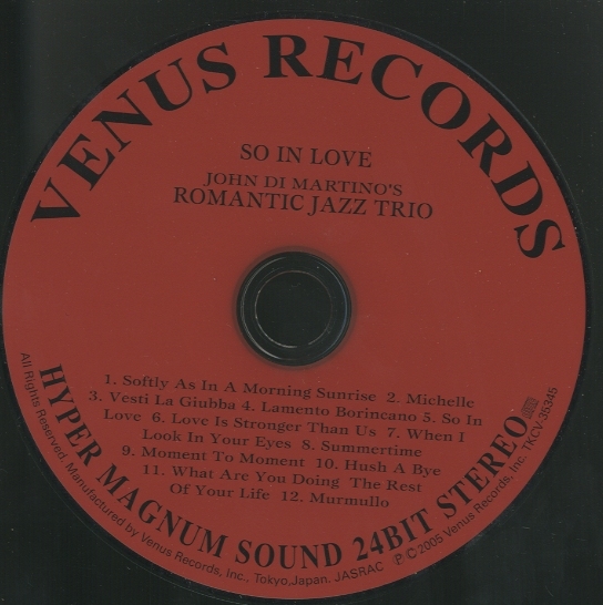 SO IN LOVE/ROMANTIC JAZZ TRIO JOHN DI MARTINO - 中古オーディオ