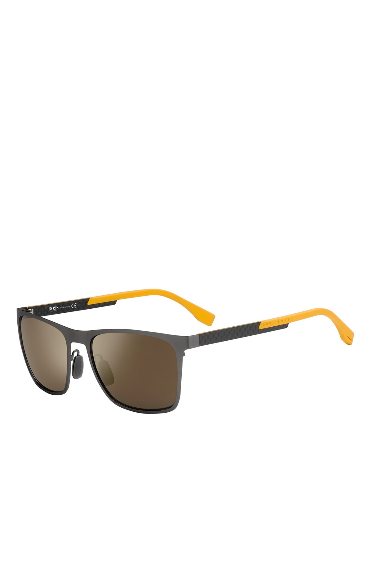 BOSS - Gunmetal Flash Lens Rectangular Sunglasses | BOSS 0732S