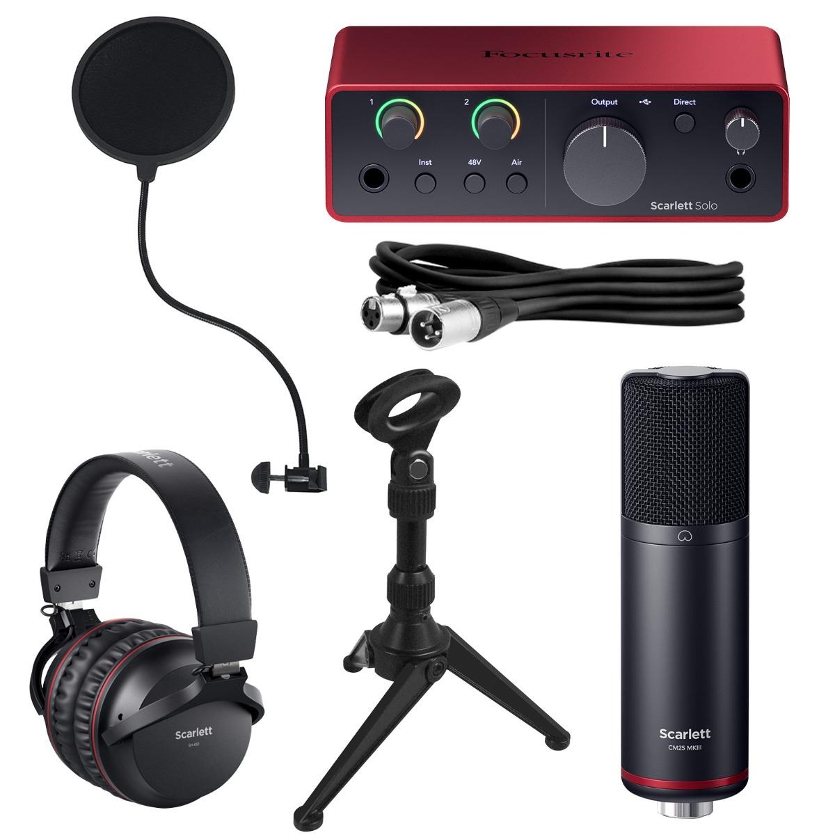 Focusrite Scarlett Solo Studio 4G System with Mic Stand | IDJNOW