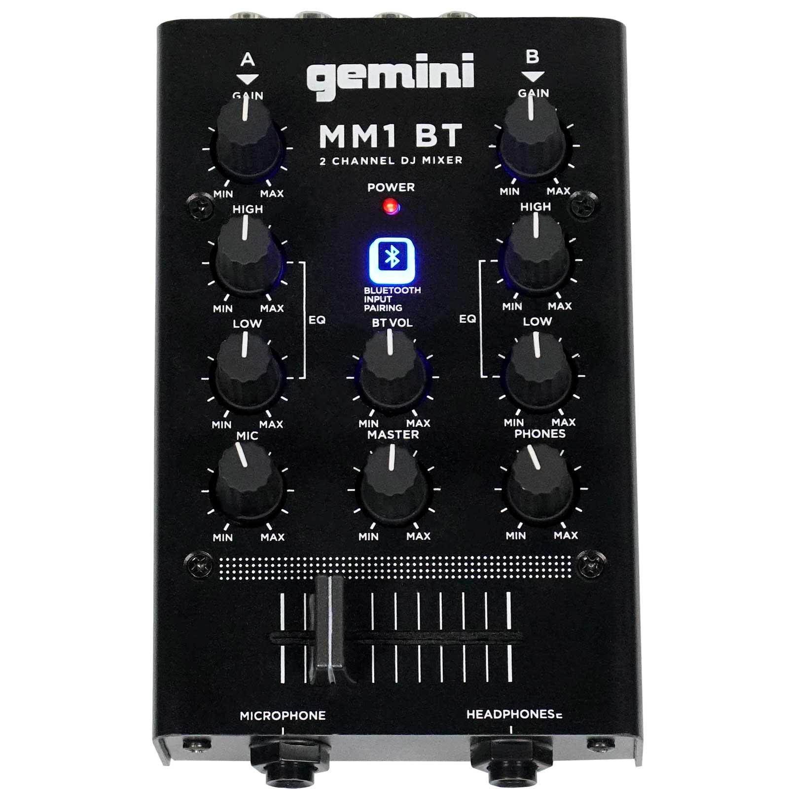Gemini MM1BT 2-Channel Analog Mixer with Bluetooth | IDJNOW