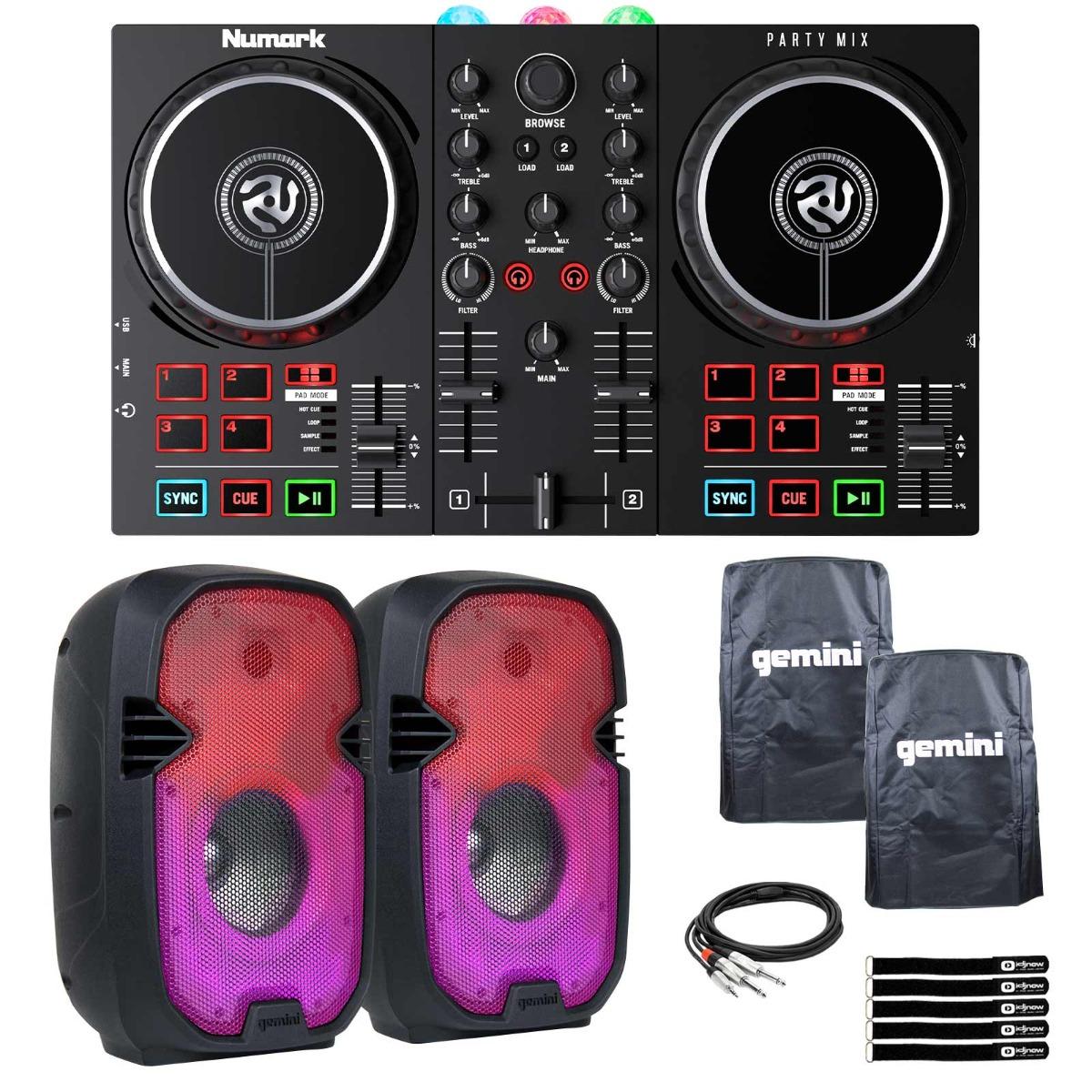 Numark Party Mix II & PartyBox Rave8 LED Speakers | IDJNOW