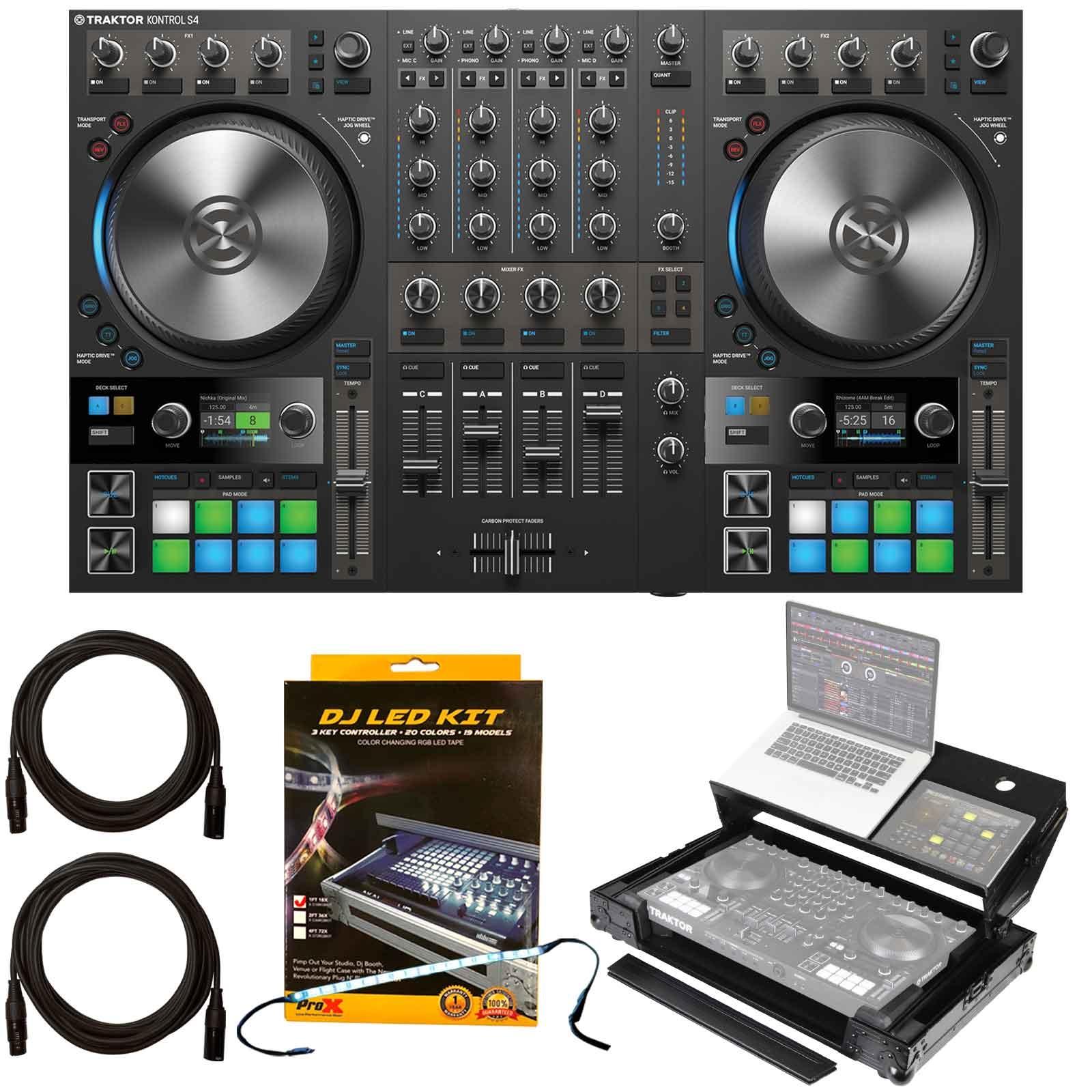 NI Traktor Kontrol S4 MK3 with Odyssey Black Case & Light | IDJNOW