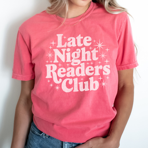 Late Night Readers Club Graphic Tee, Book Lover Shirt, Reading