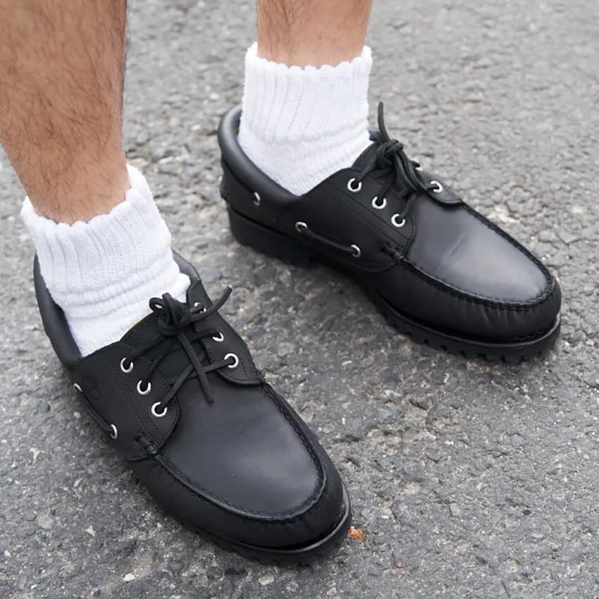 合言葉は“黒スリーアイ“。「ティンバーランド」で、いつものカジュアル