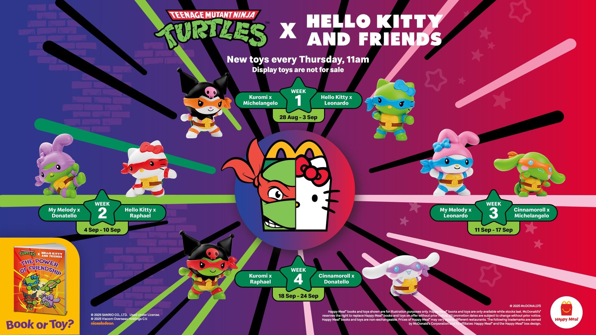 TMNT x Hello Kitty シンガポール コンプ 2025 McDONALD'S TMNT x