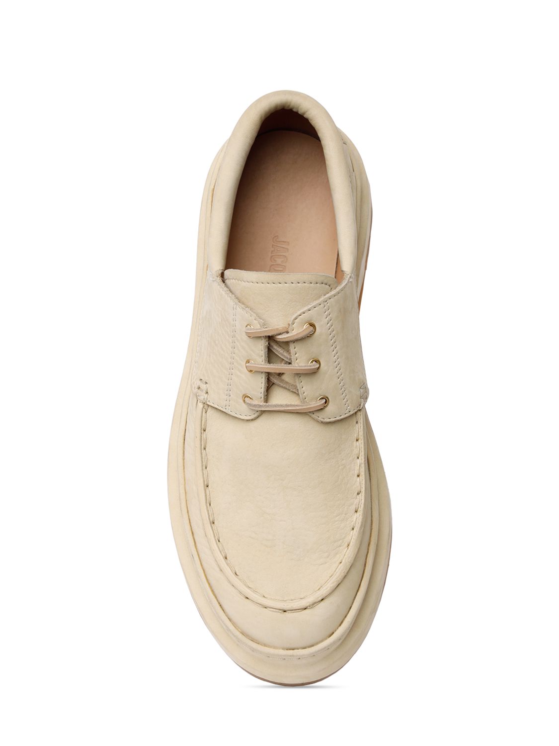 JACQUEMUS Les Bateau Pavane Leather Lace-up Shoes | Smart Closet
