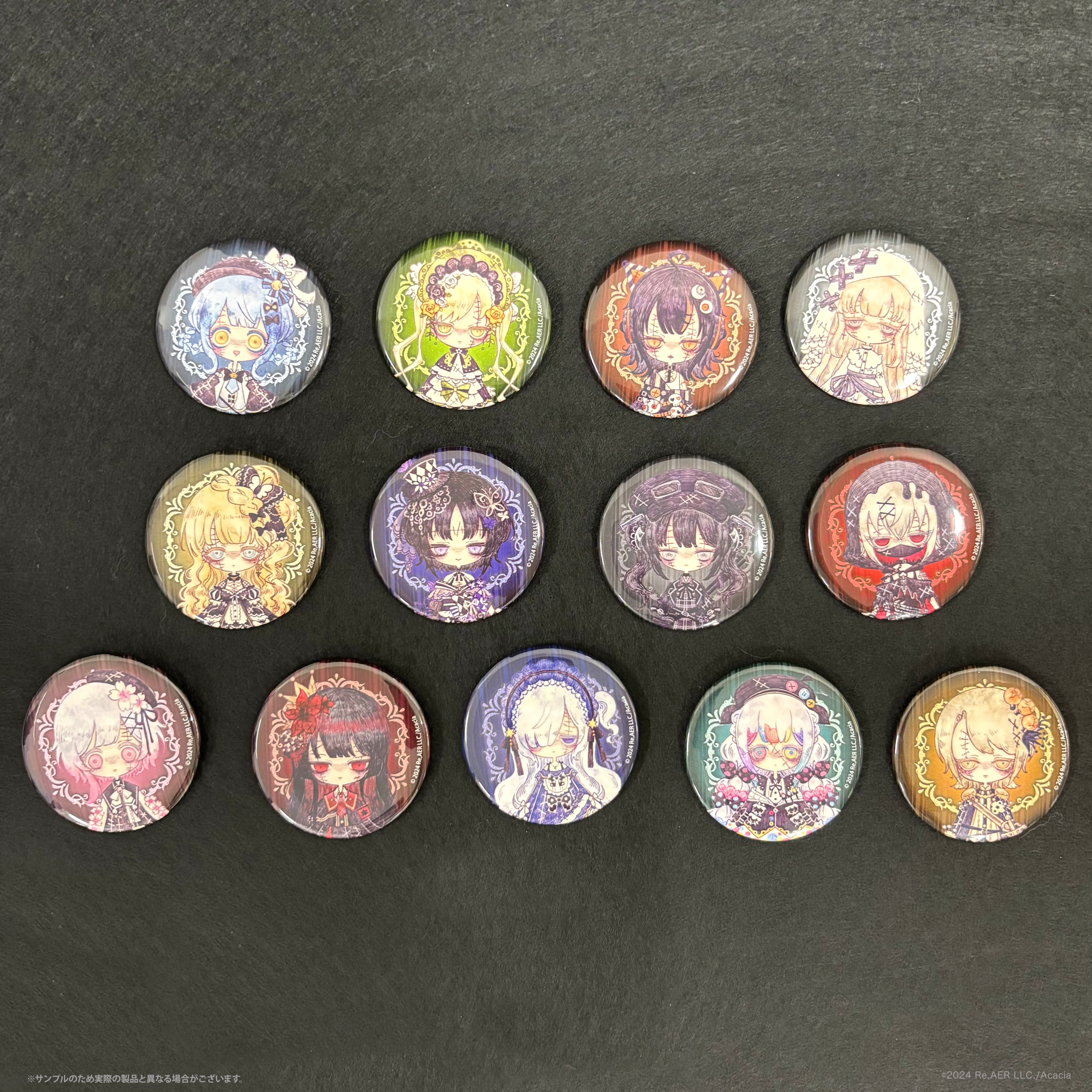 魔法少女ノ魔女裁判 POP UP STORE グリッター缶バッジ画像公開 - まの