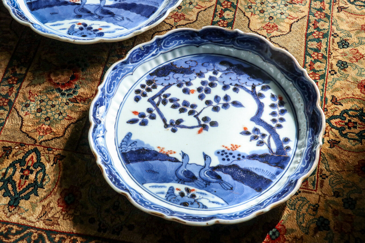 青い龍の絵柄 古伊万里 青い龍の絵柄 古伊万里