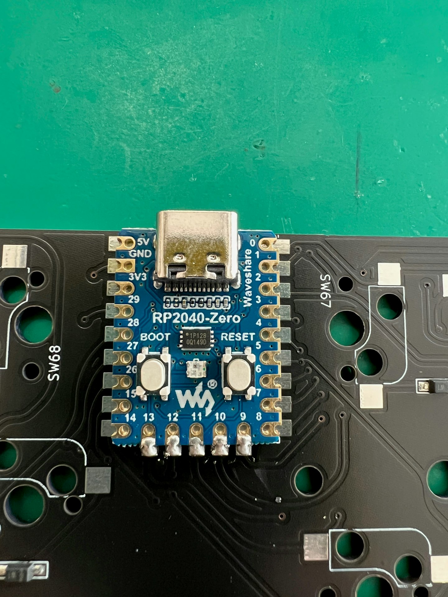 KBD Build Neko - RP2040-Zeroの取り付け(表面実装)