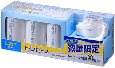 カートリッジ3個入りのお買い得セット！蛇口直結型浄水器「トレビーノ