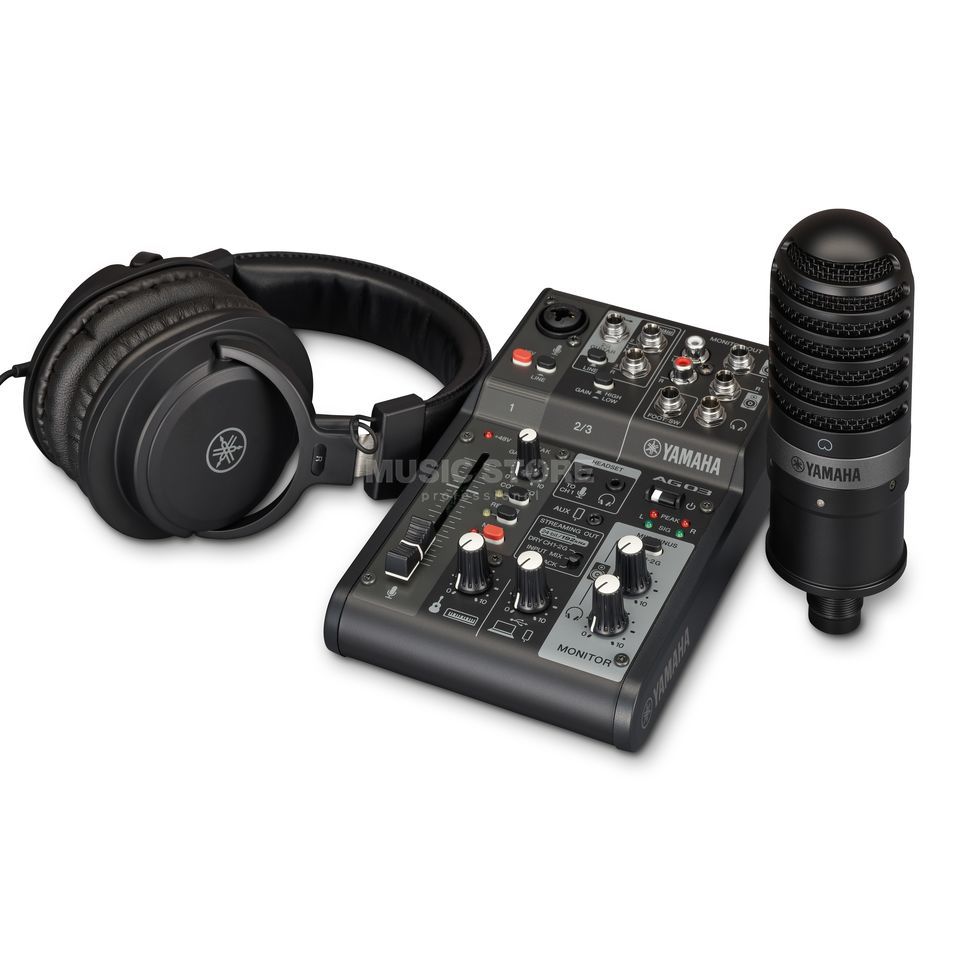 Yamaha AG03 MK2 Live Streaming Pack Black Mixer with USB | MUSIC