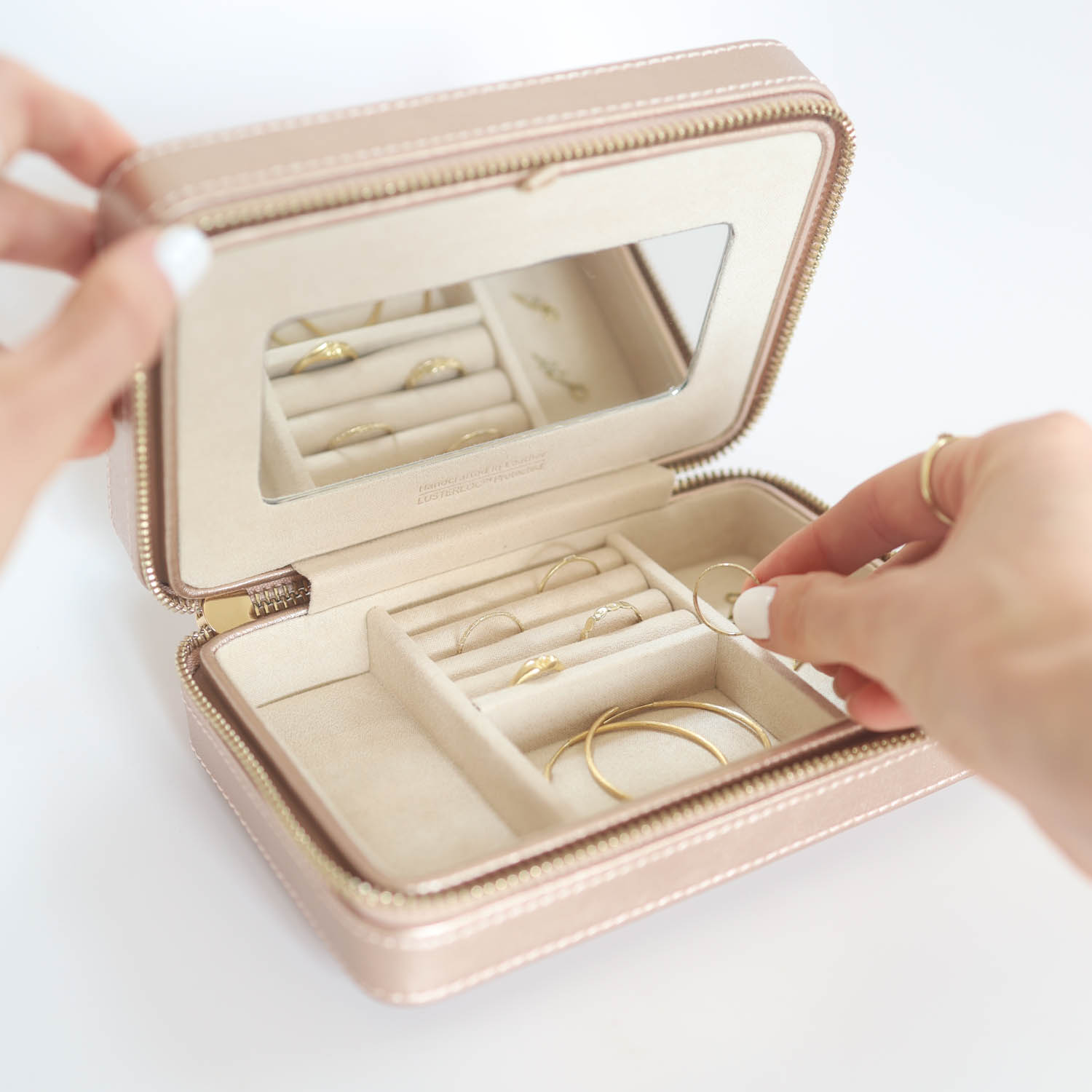 Rose Gold Palermo Jewelry Case by Wolf - NEWTWIST