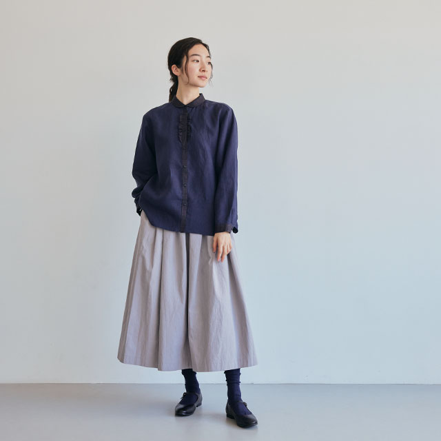 手織り麻を使ったフリルシャツ｜衣料品｜中川政七商店 公式サイト