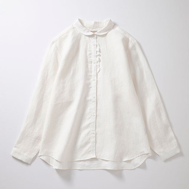 手織り麻を使ったフリルシャツ｜衣料品｜中川政七商店 公式サイト