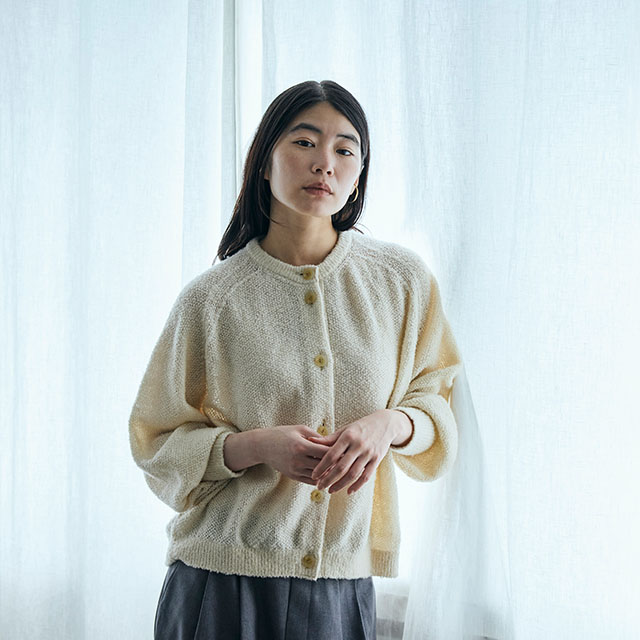 防縮ウールのブークレヤーンカーディガン｜衣料品｜中川政七商店 公式