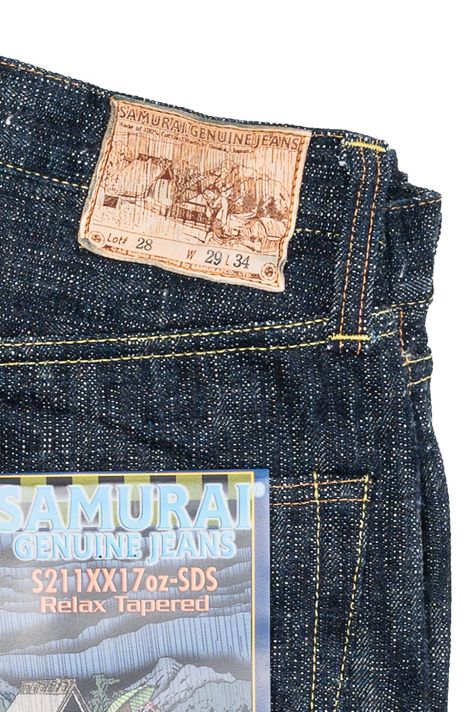 Samurai S211XX17oz-SDS MURASAME Slubby 17oz Indigo Jeans