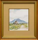 向井潤吉「岩本山遠望」水彩 3号 :: 絵画買取・販売 - シバヤマ