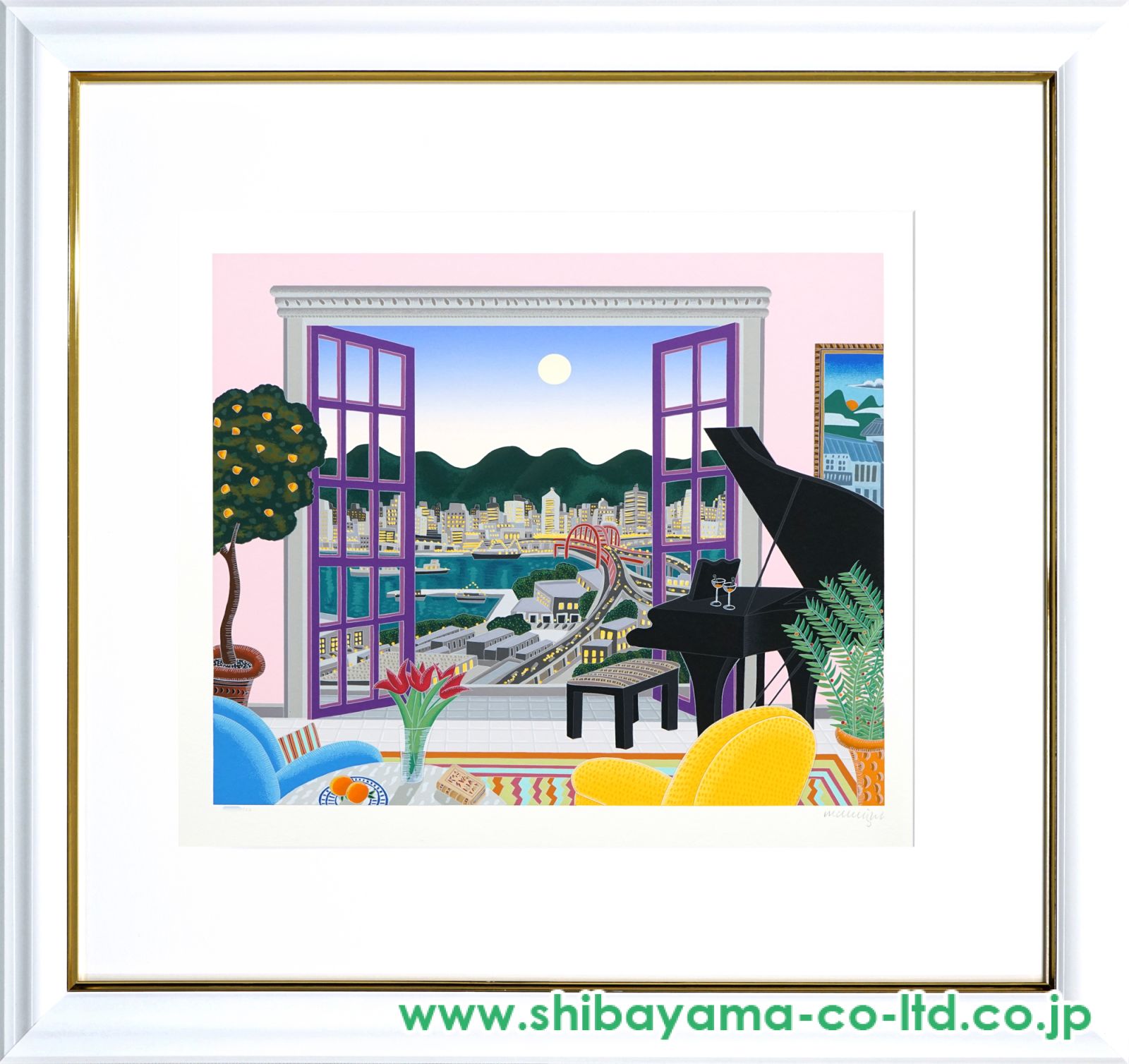 トーマス・マックナイト「ポートアイランドからの眺め」シルク