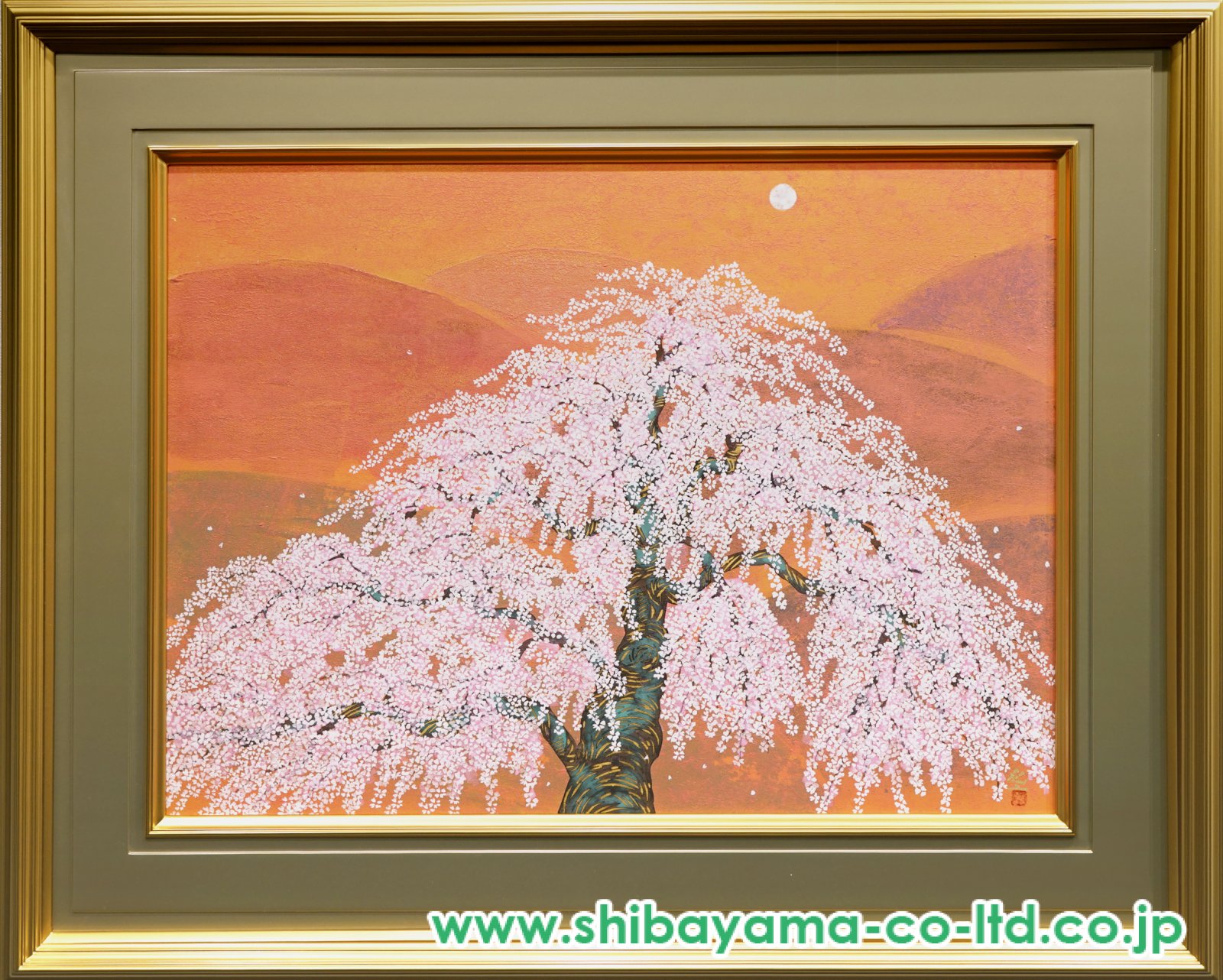 平松礼二「桜月」日本画 P20号 :: 絵画買取・販売 - シバヤマ