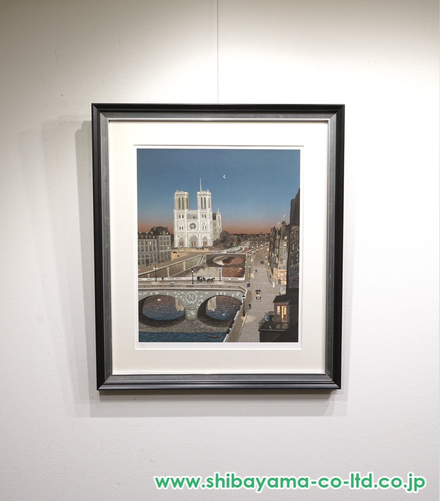 ミッシェル・ドラクロワ「夜のノートルダム寺院」シルクスクリーン