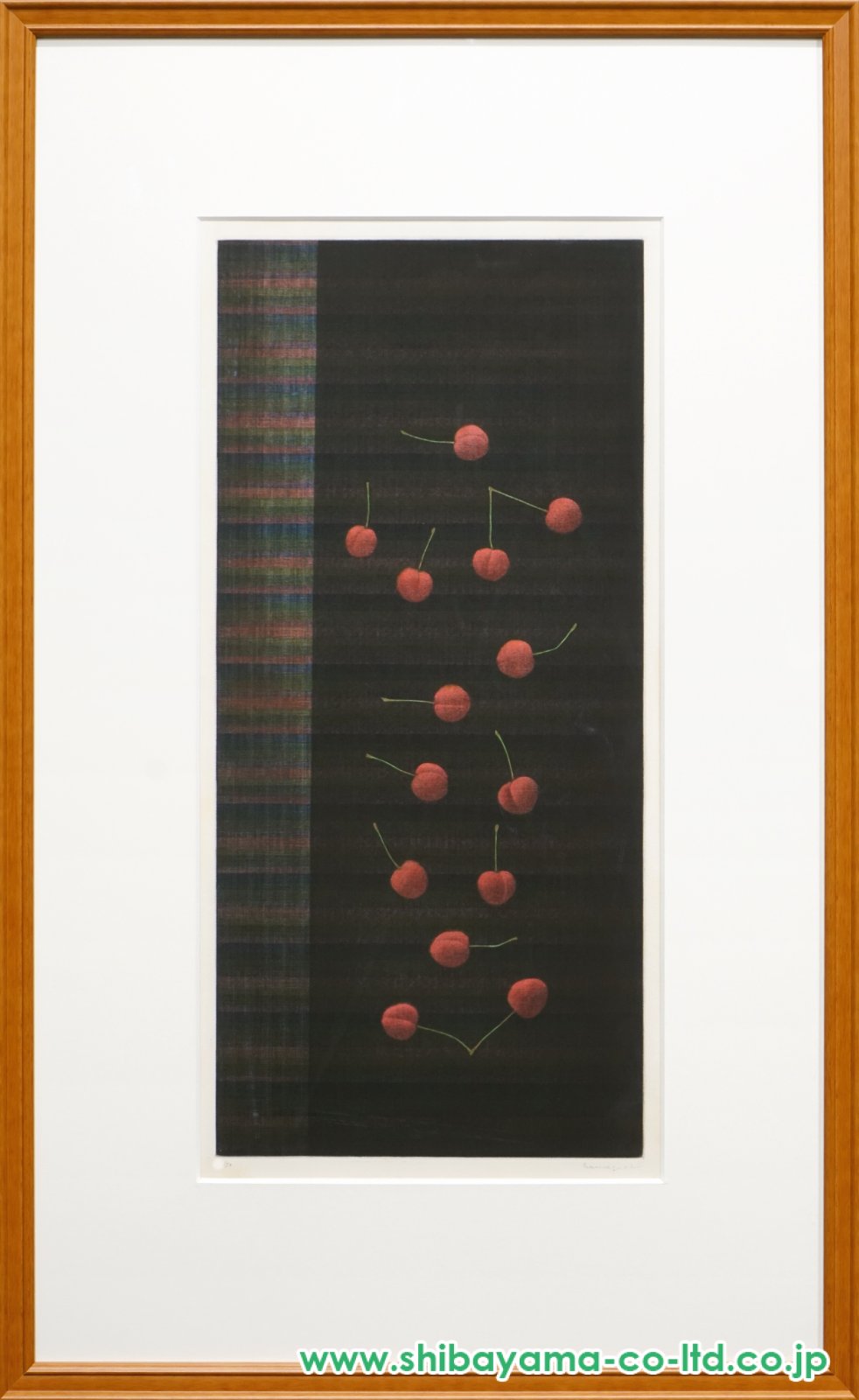 浜口陽三「14のさくらんぼ」カラーメゾチント :: 絵画買取・販売