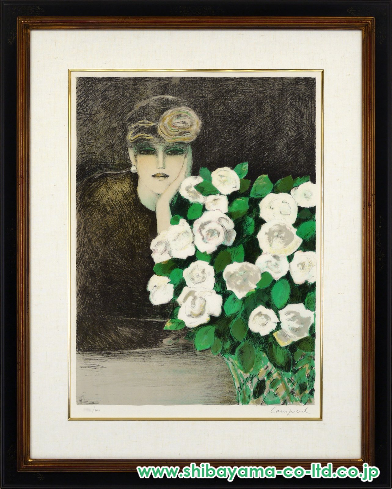 ジャン＝ピエール・カシニョール「白いバラ」リトグラフ :: 絵画買取