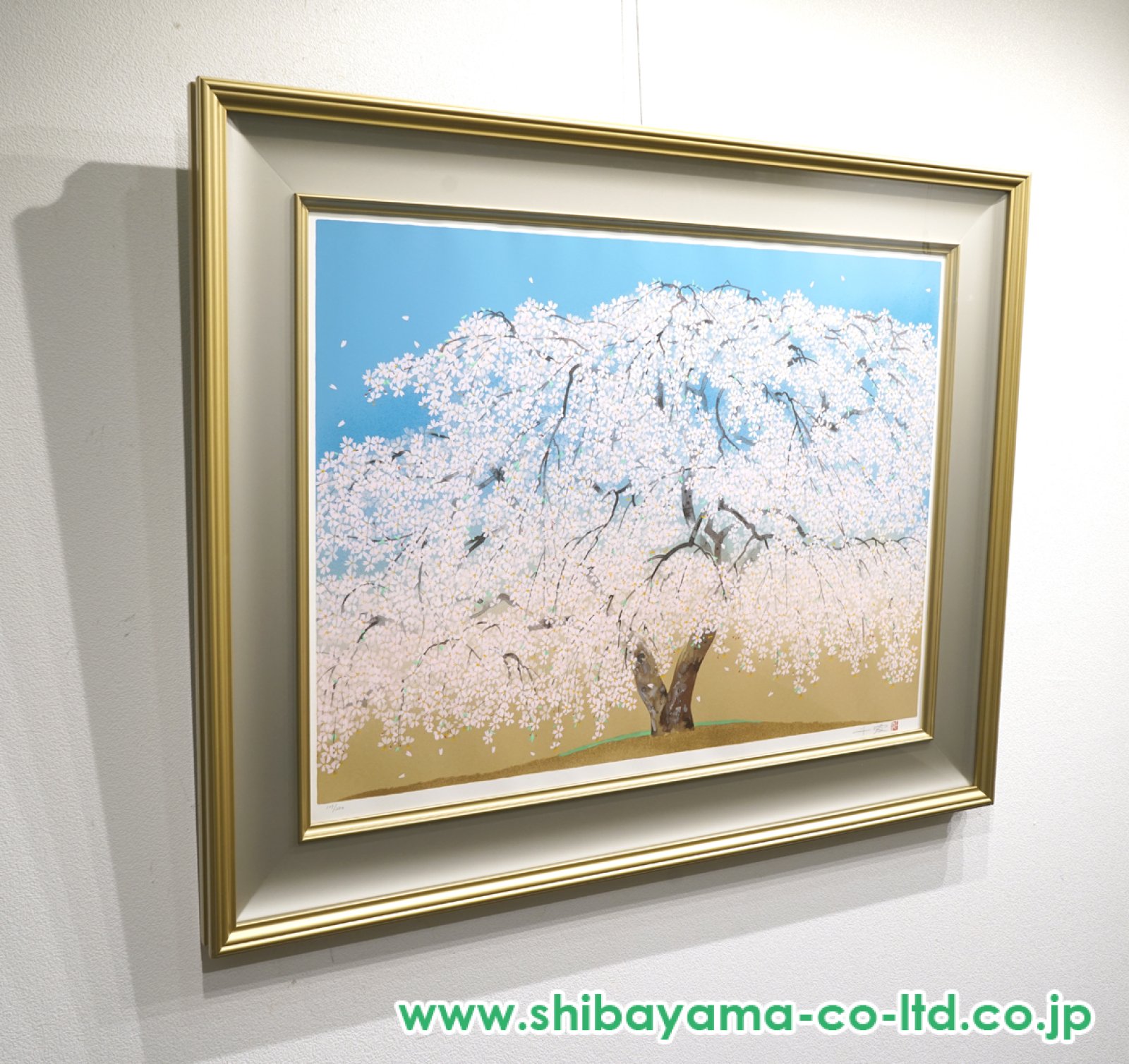 中島千波「高台寺の枝垂桜」シルクスクリーン :: 絵画買取・販売
