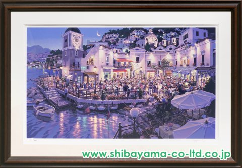 笹倉鉄平「カフェ・ベラ・ノッテ」シルクスクリーン :: 絵画買取・販売