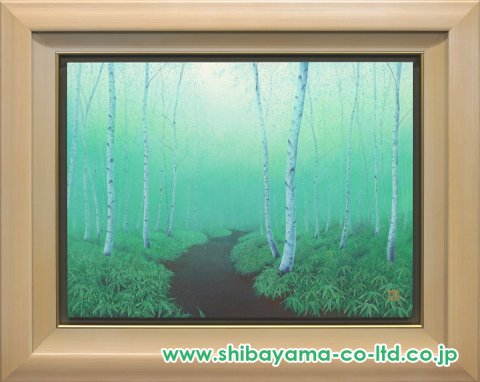 佐々木裕而「白樺霧蹊」日本画 P10号 :: 絵画買取・販売 - シバヤマ