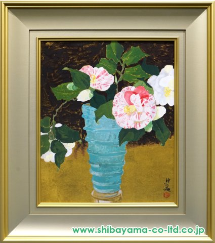 小倉遊亀「椿」木版画 :: 絵画買取・販売 - シバヤマ