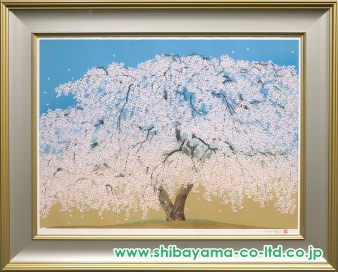 中島千波「高台寺の枝垂桜」シルクスクリーン :: 絵画買取・販売
