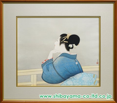 上村松園「待月」木版画 :: 絵画買取・販売 - シバヤマ