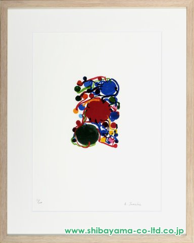 田中敦子「青、赤、緑の丸と小さな丸たち」シルクスクリーン :: 絵画