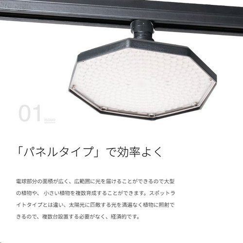 ROKI-Octagon LED 50W BK E26口金 植物育成用ライト パネルライト