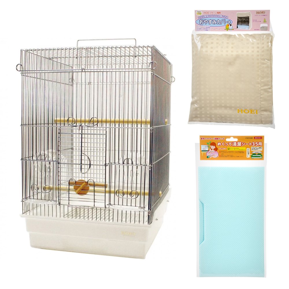 鳥かご HOEI 35手のり ステンレス 飼育スターターセット(37×41.5×54.5