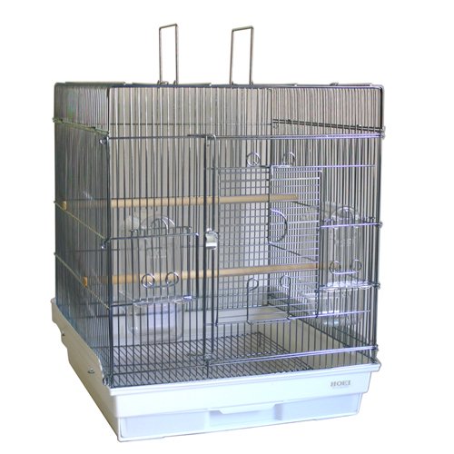 鳥かご HOEI 465インコ手のりG ホワイト (46.5×46.5×56.5cm) インコ