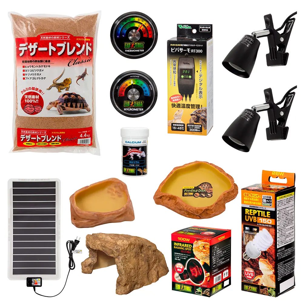 フトアゴヒゲトカゲ飼育セット サーモスタット付き(90cmケージ対応