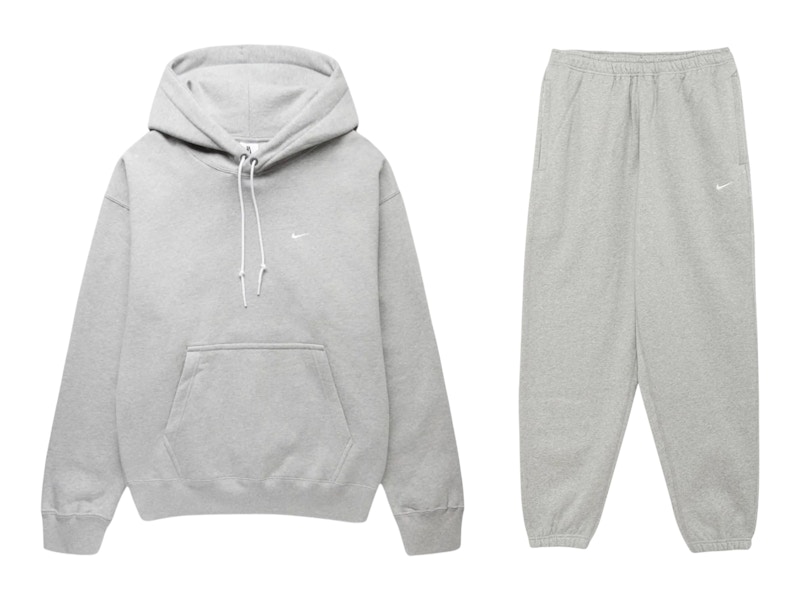 Nike Nikelab Solo Swoosh Fleece Pullover Hoodie & Joggers Set Dark