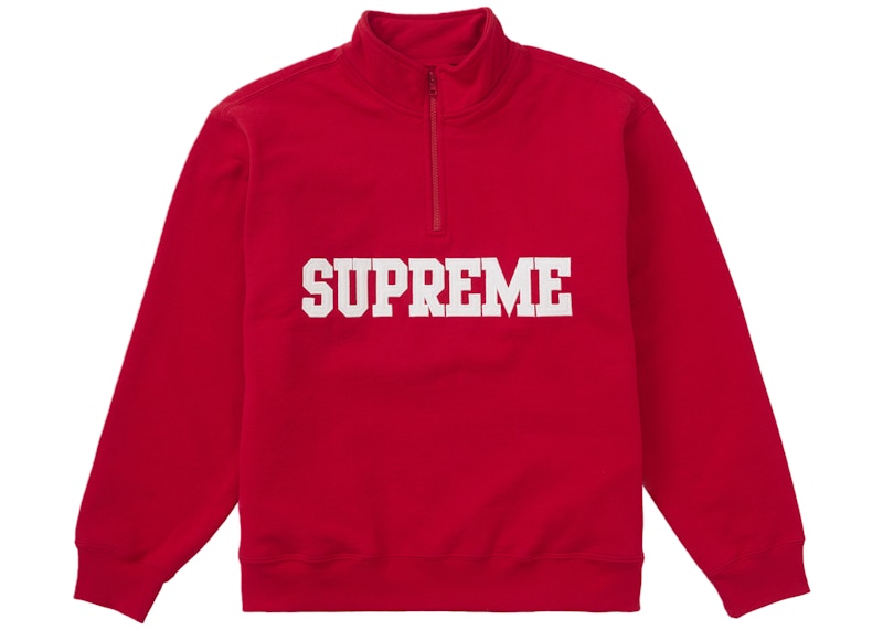 Supreme Collegiate Half Zip Pullover Red Men's - FW24 - US