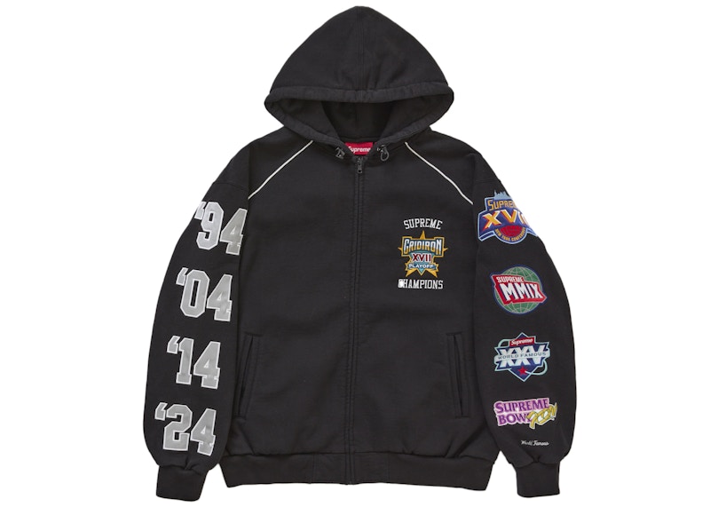Supreme Playoffs Zip Up Hooded Sweatshirt Black Men's - SS25 - US