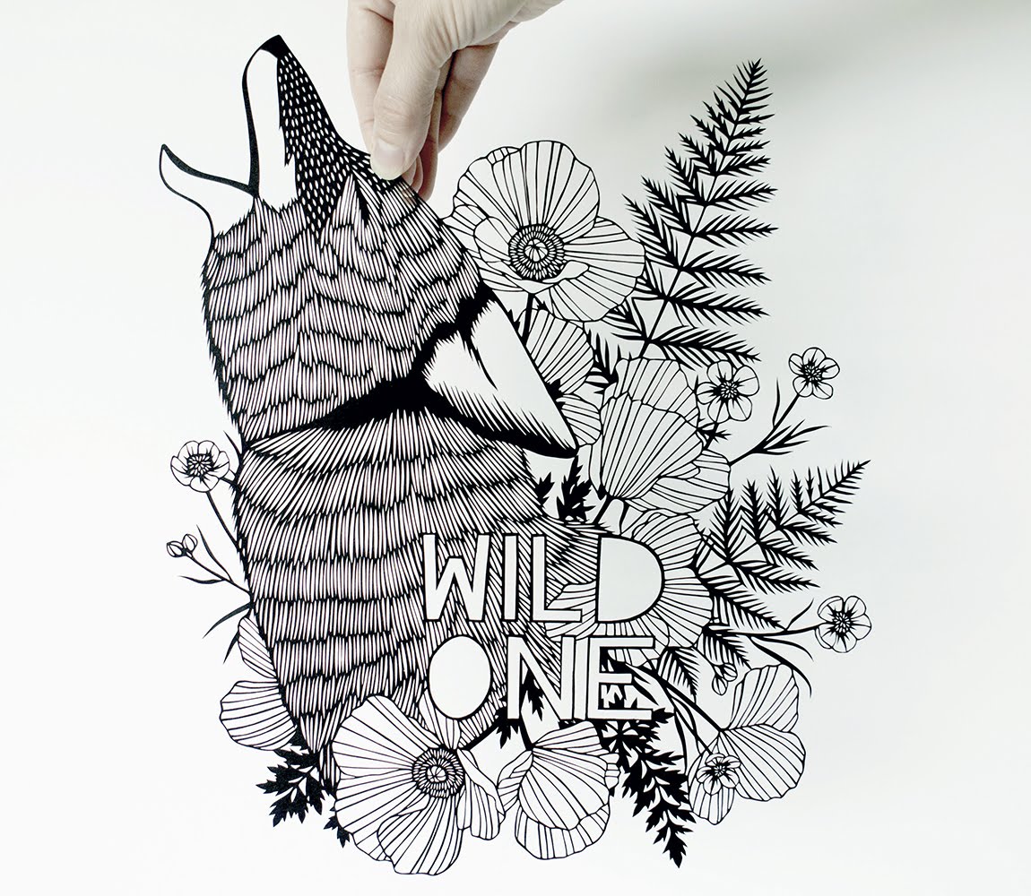 Wild one papercut art piece - bird mafia
