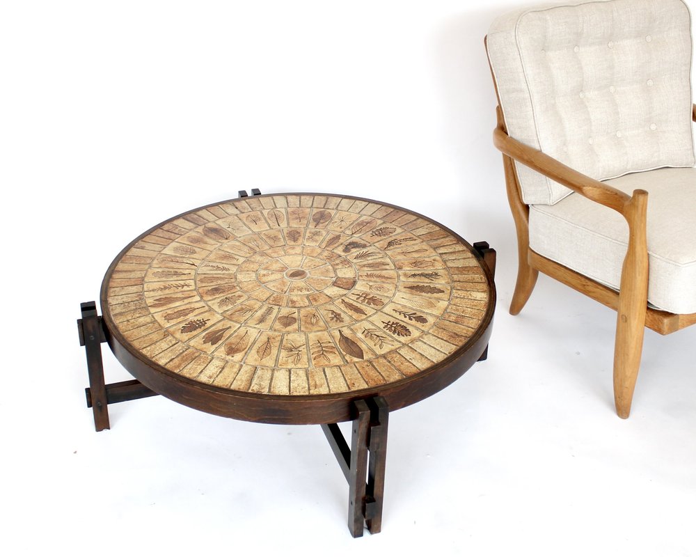 Roger Capron French Ceramic Artist Tile Coffee Table Model