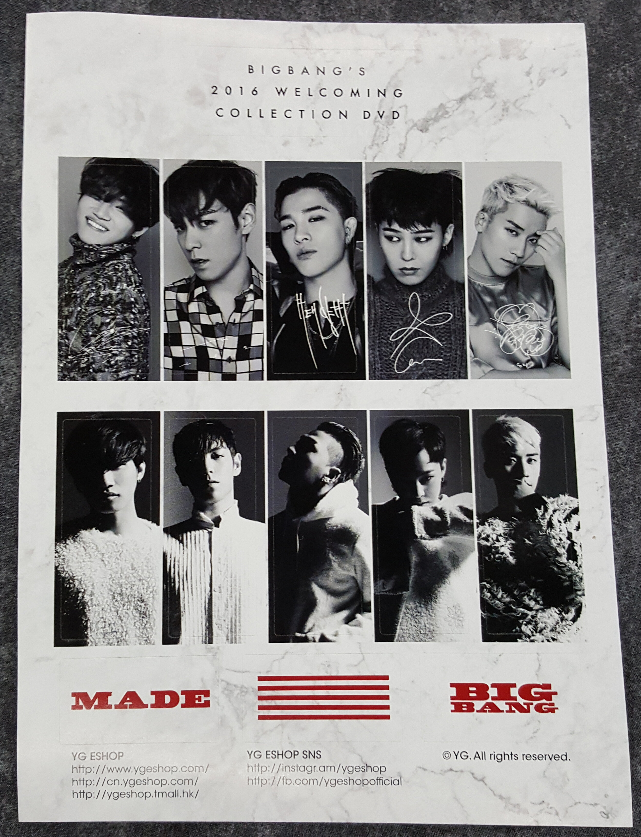2016 - Welcoming Collection DVD and Calendar - Korean — my BIGBANG