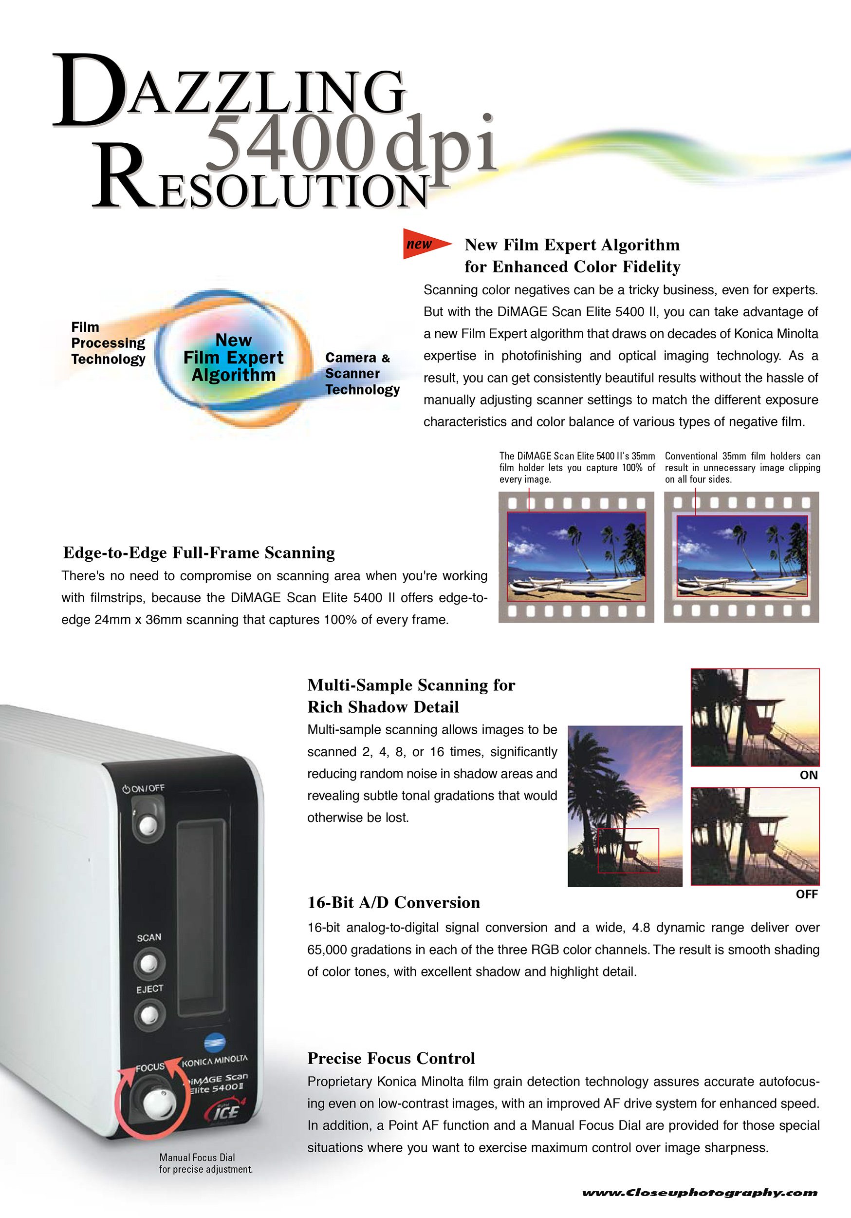 Minolta DiMAGE Scan Elite 5400 Scanner Lens Test — Close-up