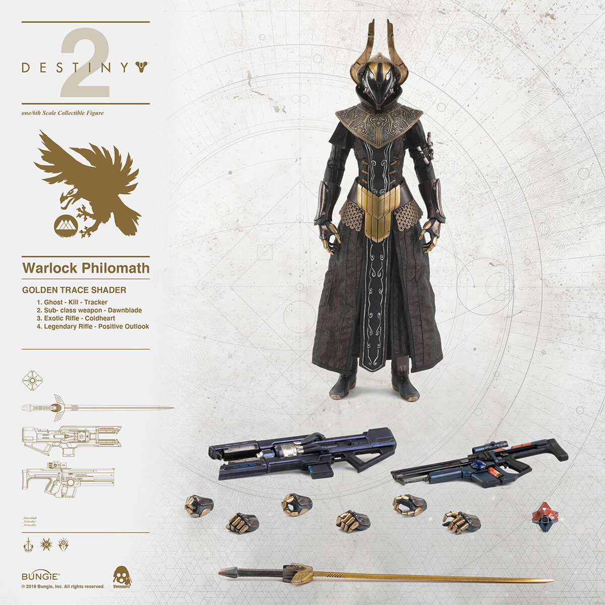 1/6スケールのDestiny 2 ウォーロック学者装備フィギュア2種が国内一般
