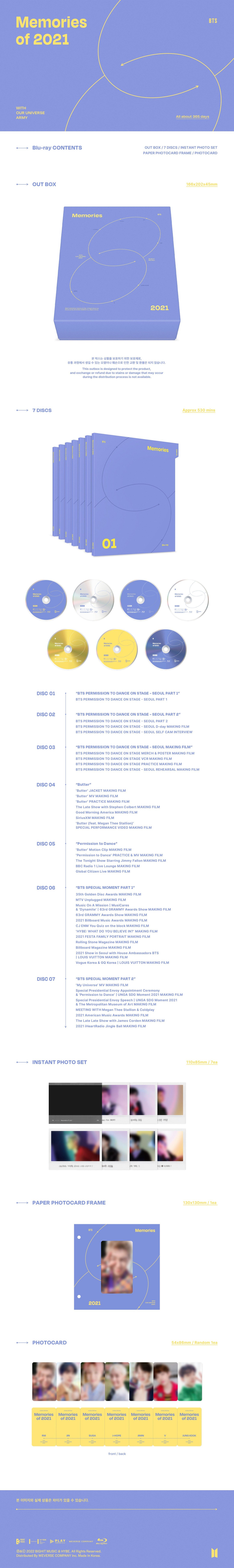 BLU-RAY] BTS MEMORIES OF 2021 — US BTS ARMY