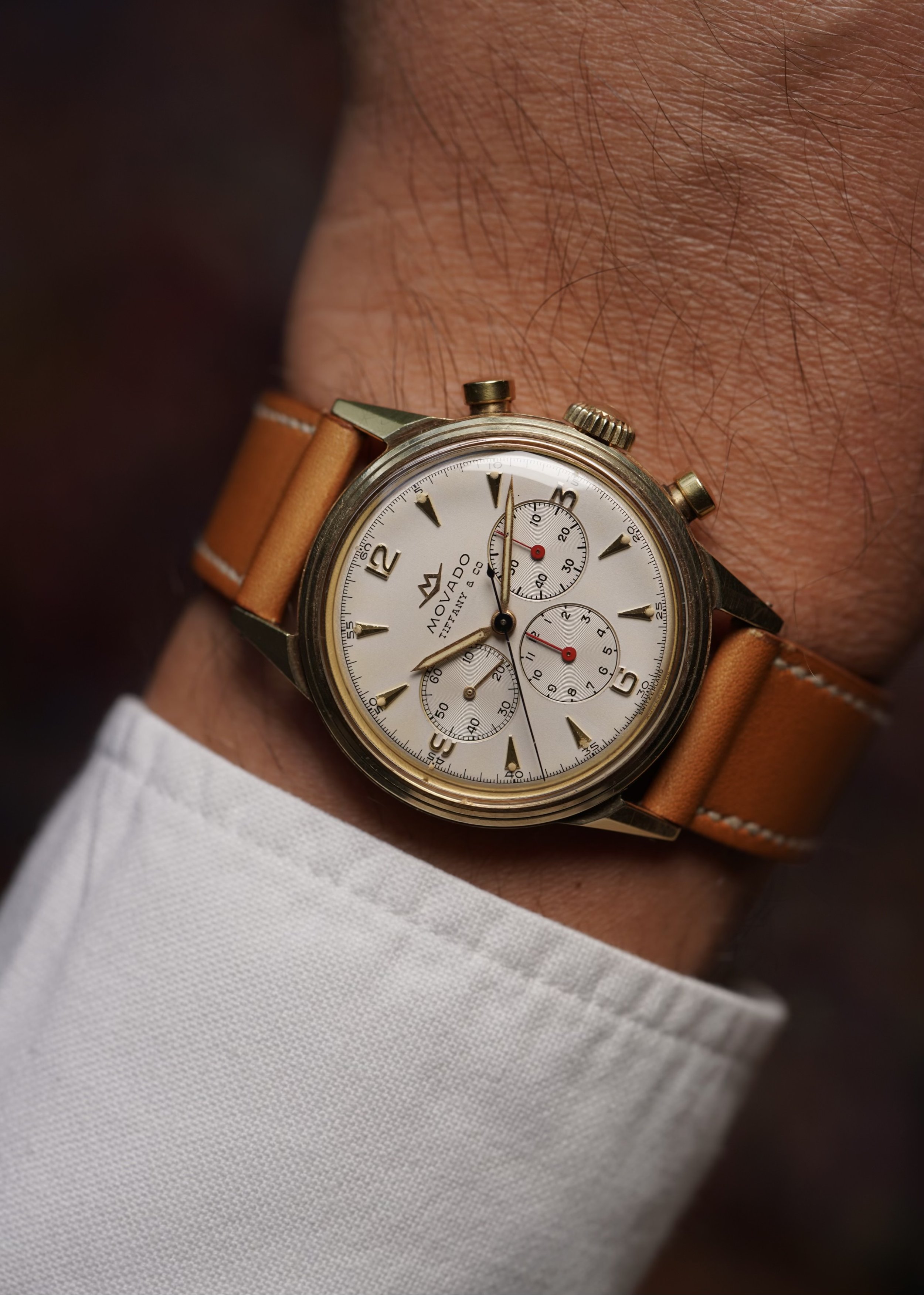 Movado M95 Retailed by Tiffany & Co. in 14K Gold Unpolished — Wind