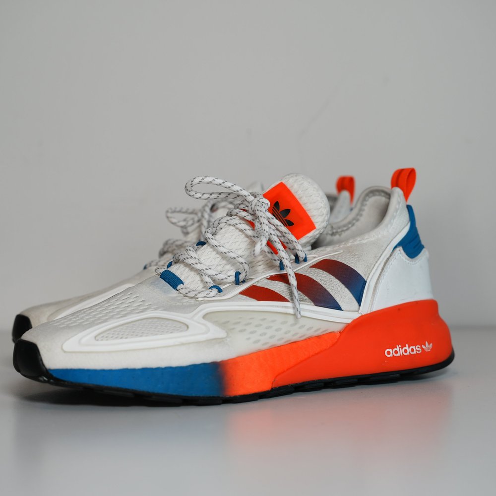 Adidas ZX 2K Boost White Solar Red Blue — 2WILD's Closet
