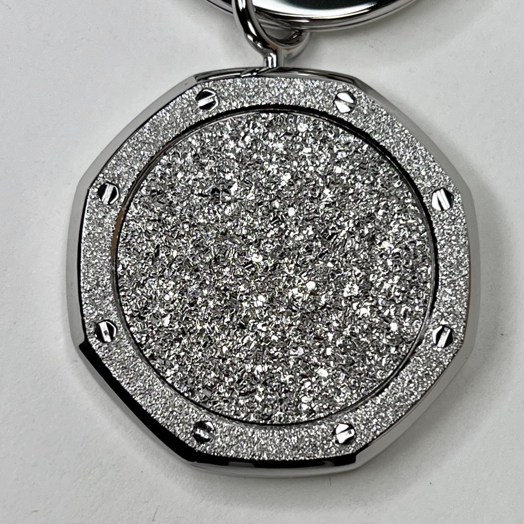 Audemars Piguet Silver Frosted Royal Oak Key Ring | Luxury Swiss